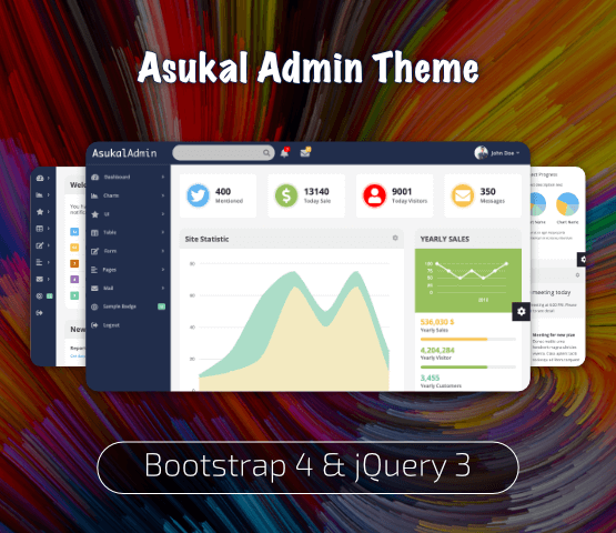 Asukal Bootstrap 4 Admin Theme product image