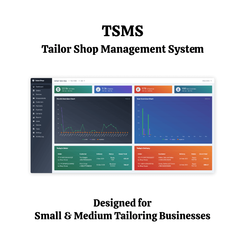 Tailor Shop Management System (Web Version)